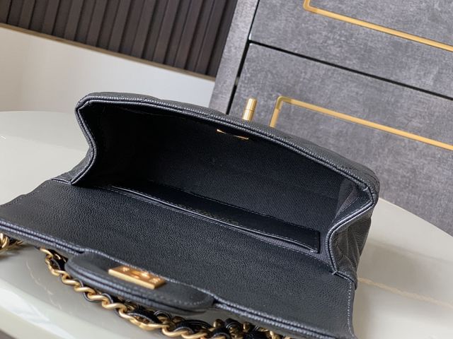 CC original grained calfskin mini flap bag AS5239 black