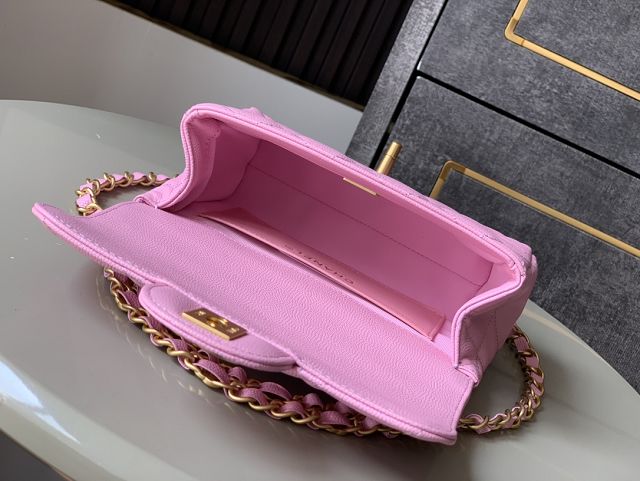 CC original grained calfskin mini flap bag AS5239 pink