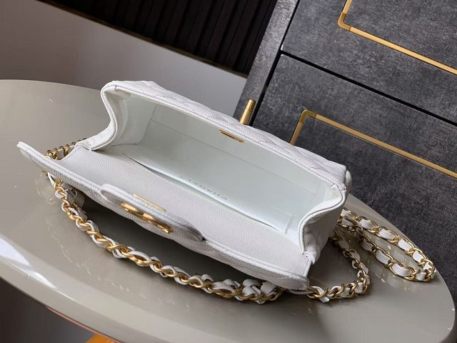 CC original grained calfskin mini flap bag AS5239 white