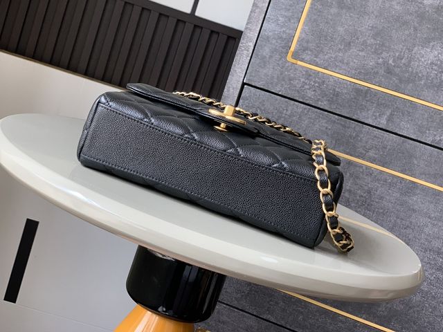 CC original grained calfskin small flap bag AS5238 black