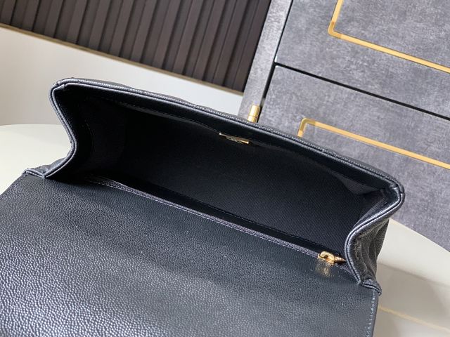 CC original grained calfskin small flap bag AS5238 black