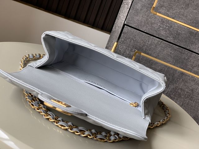 CC original grained calfskin small flap bag AS5238 grey