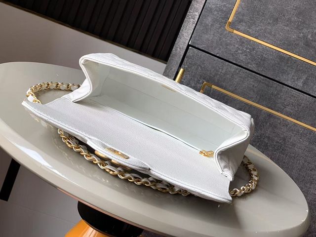 CC original grained calfskin small flap bag AS5238 white