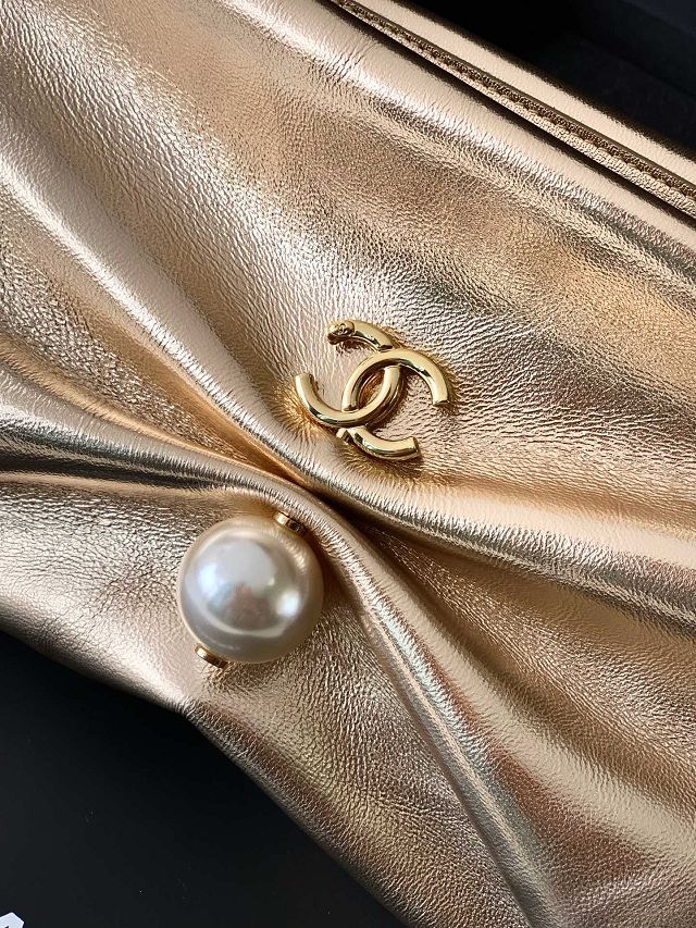 CC original lambskin clutch with chain AP4613 gold