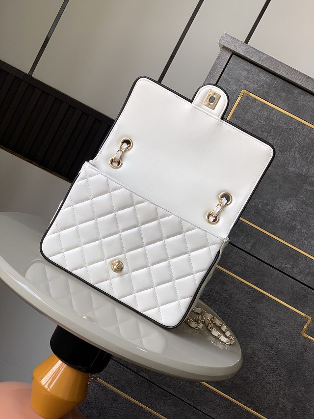 CC original lambskin flap bag AS5150 white