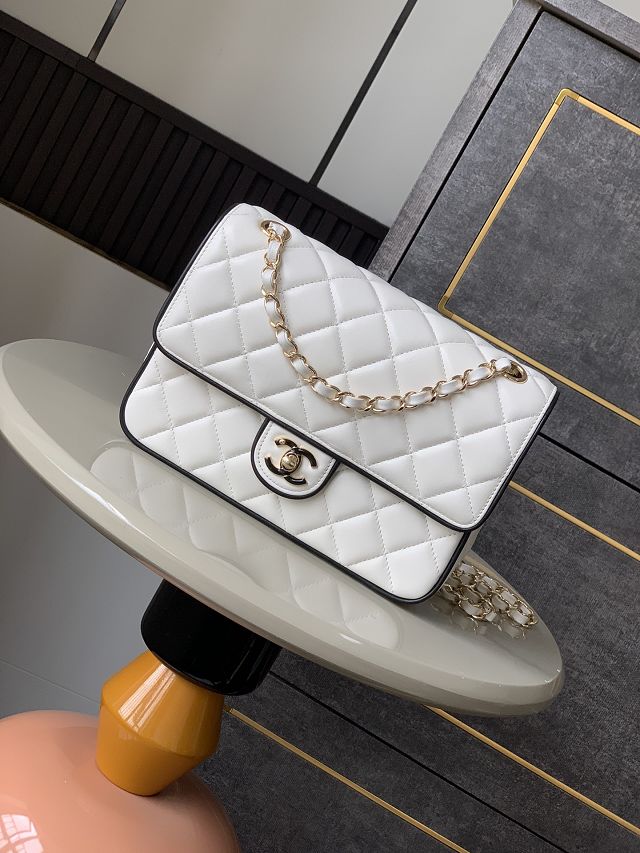 CC original lambskin mini flap bag AS5151 white