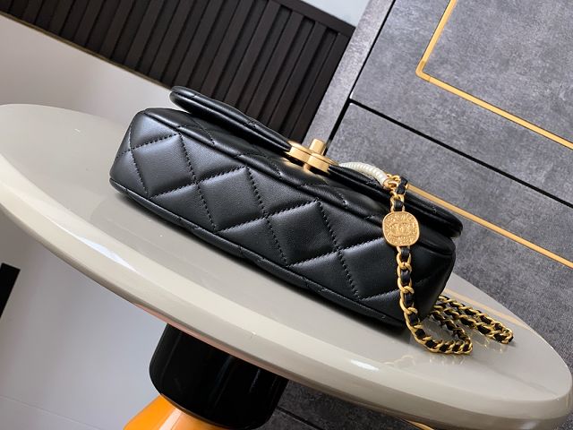 CC original lambskin mini flap bag AS5352 black 
