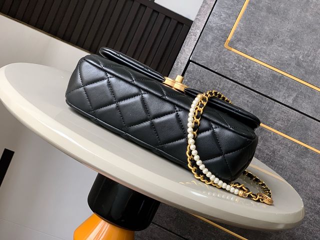 CC original lambskin small flap bag AS5351 black