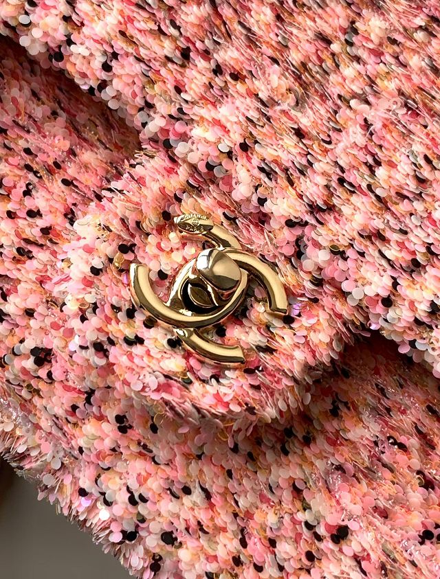 CC original sequins mini flap bag A69900 pink