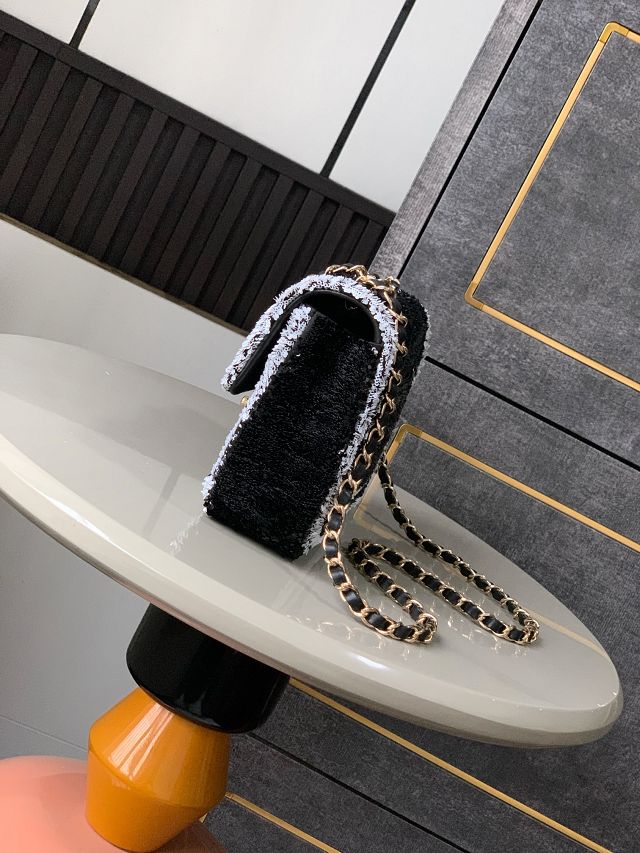 CC original sequins mini flap bag AS2090 black