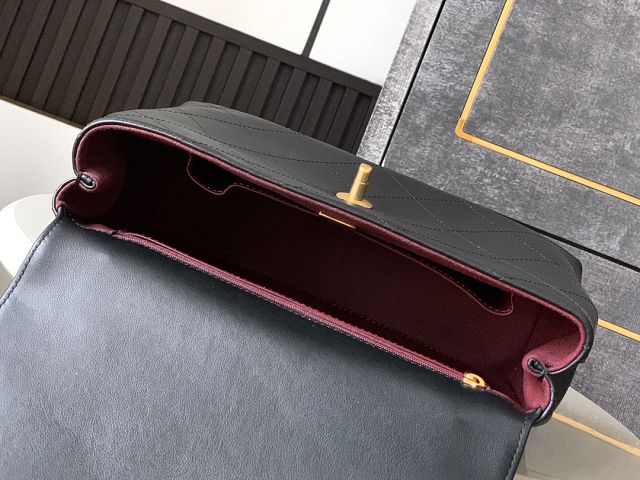 CC original calfskin medium top handle flap bag AS5467 black