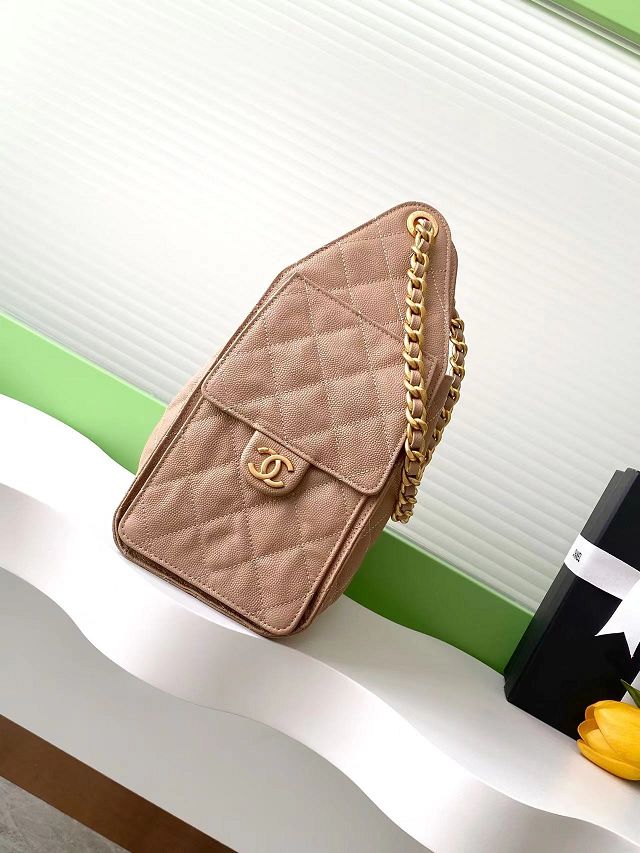 CC original grained calfskin 25 small handbag AS5293 apricot