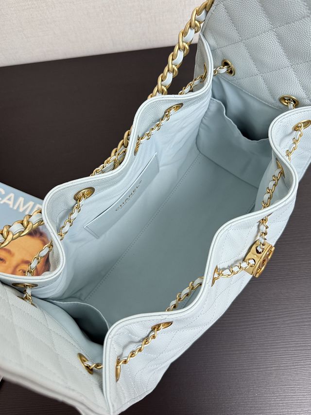 CC original grained calfskin 25 small handbag AS5293 light blue