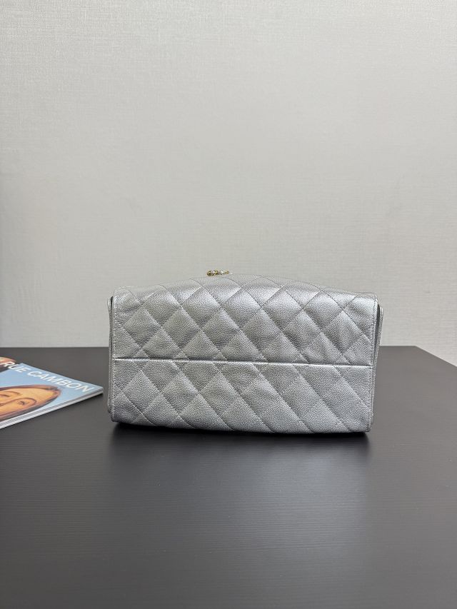 CC original grained calfskin 25 small handbag AS5293 silver