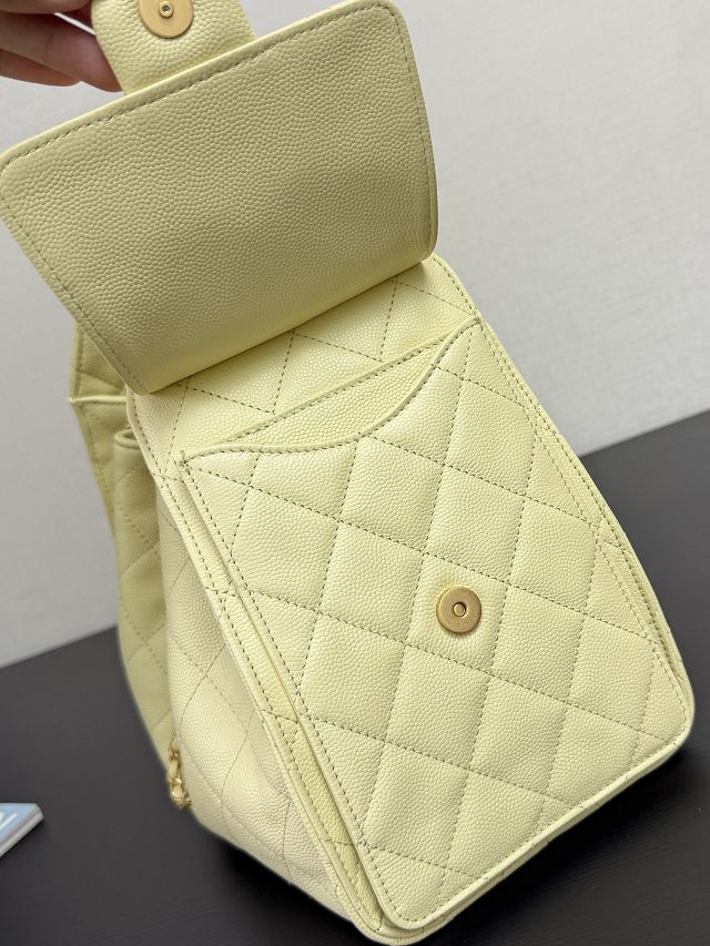 CC original grained calfskin 25 small handbag AS5293 yellow
