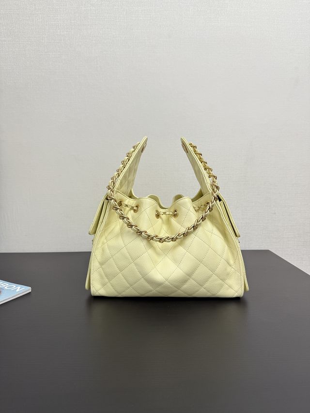 CC original grained calfskin 25 small handbag AS5293 yellow