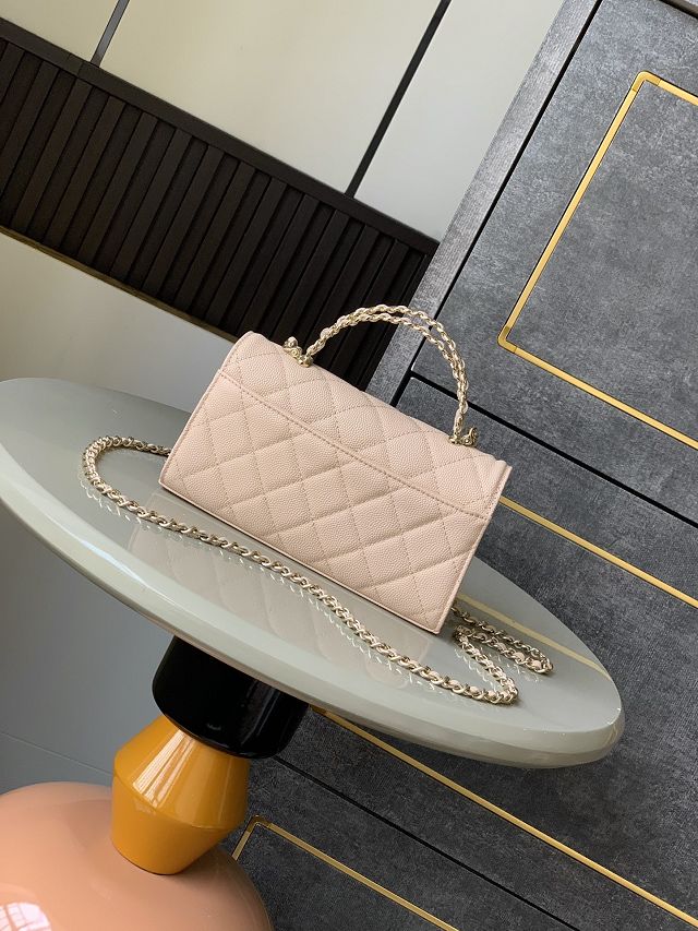 CC original grained calfskin flap phone holder AP3238 beige