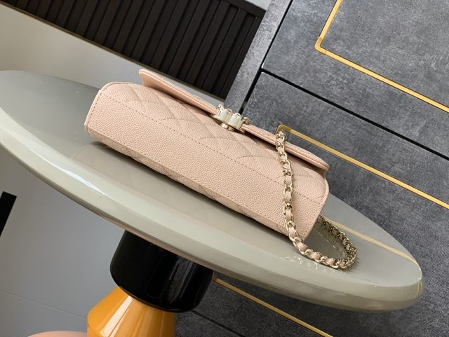 CC original grained calfskin flap phone holder AP3238 beige