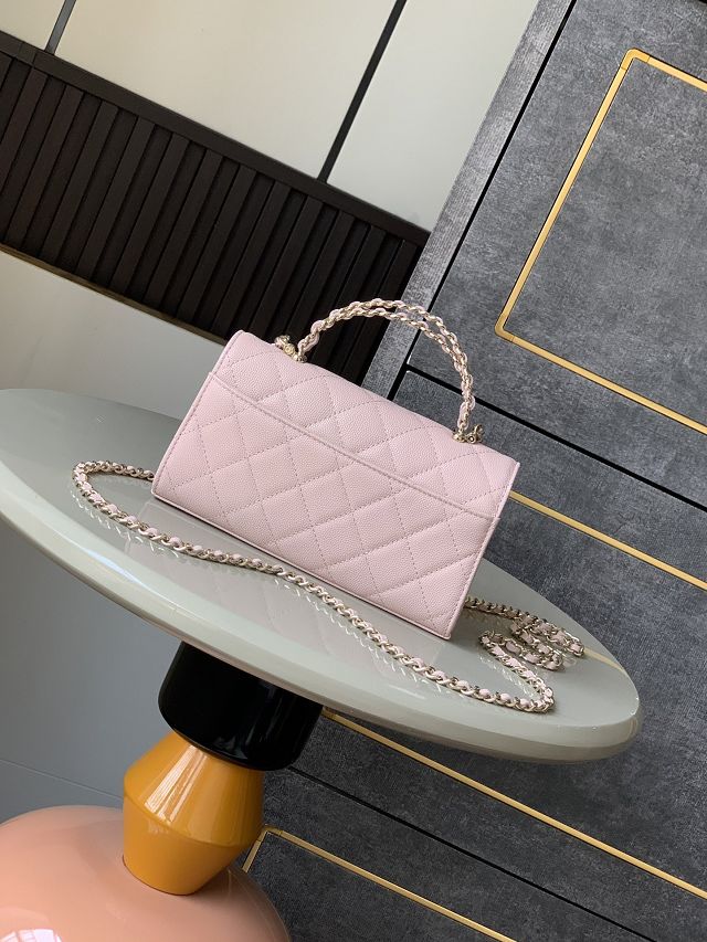 CC original grained calfskin flap phone holder AP3238 pink