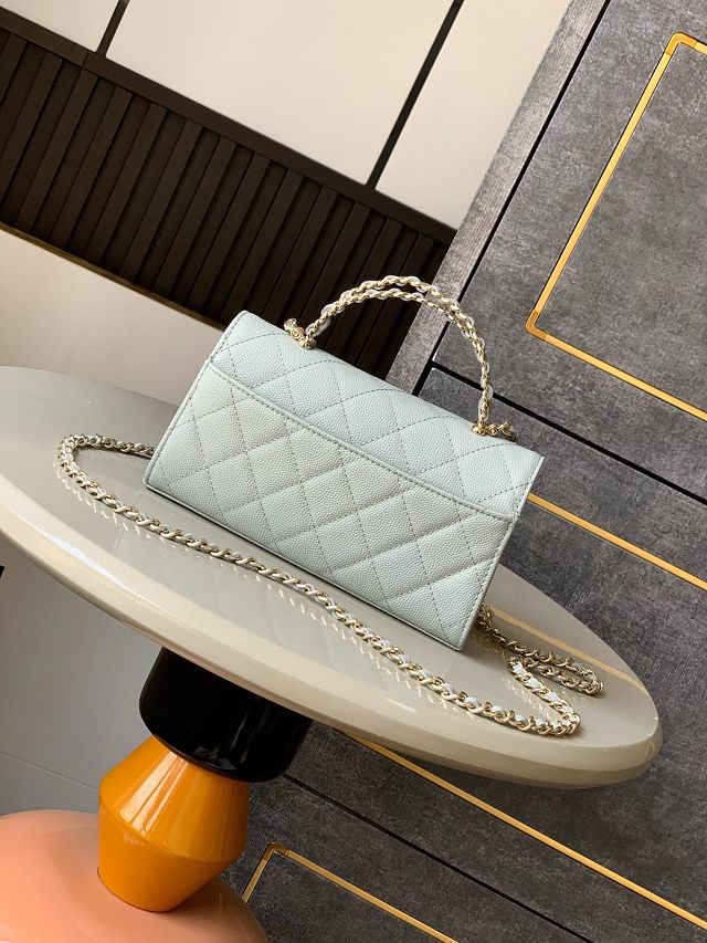 CC original grained calfskin flap phone holder AP3238 water blue