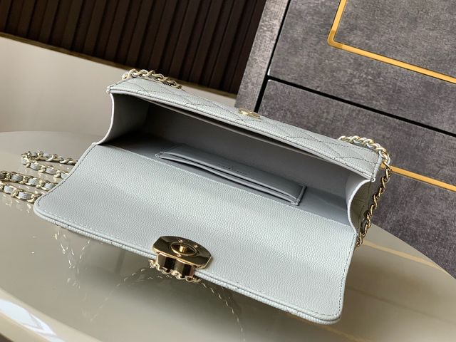 CC original grained calfskin flap phone holder AP3238 water blue