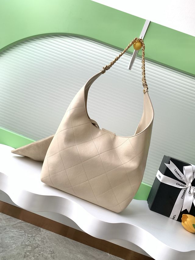 CC original lambskin large hobo handbag AS5425 beige