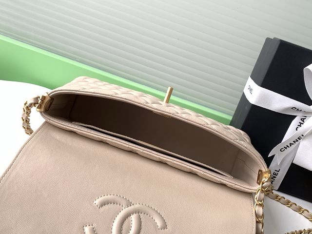 CC original lambskin medium top handle flap bag AS5356 beige
