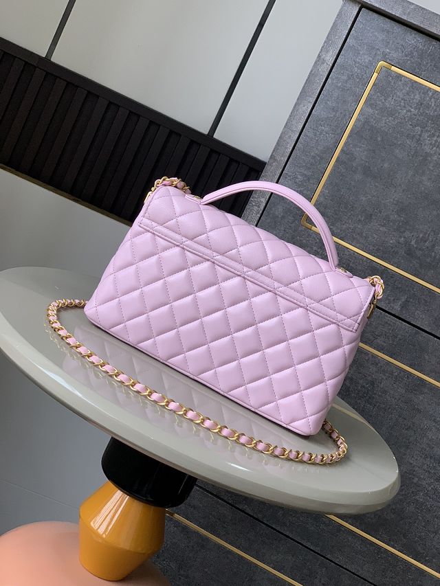 CC original lambskin medium top handle flap bag AS5356 pink