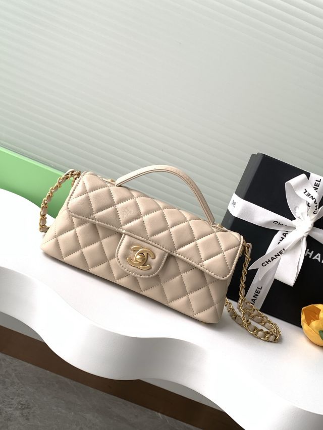 CC original lambskin mini top handle flap bag AS5354 beige