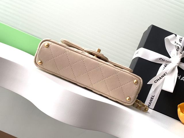 CC original lambskin small top handle flap bag AS5355 beige