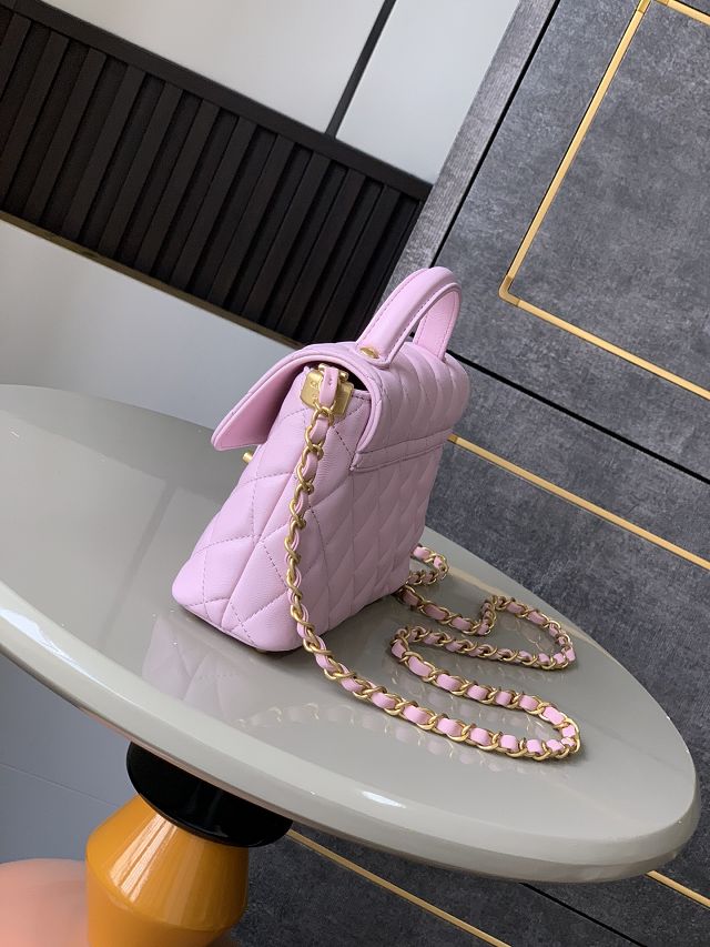CC original lambskin small top handle flap bag AS5355 pink