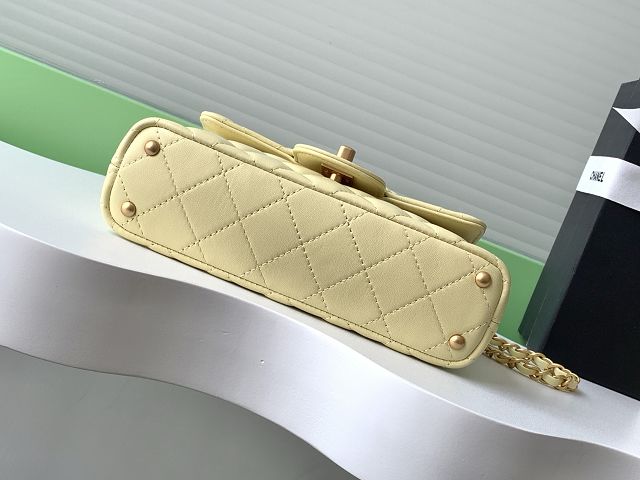 CC original lambskin small top handle flap bag AS5355 yellow