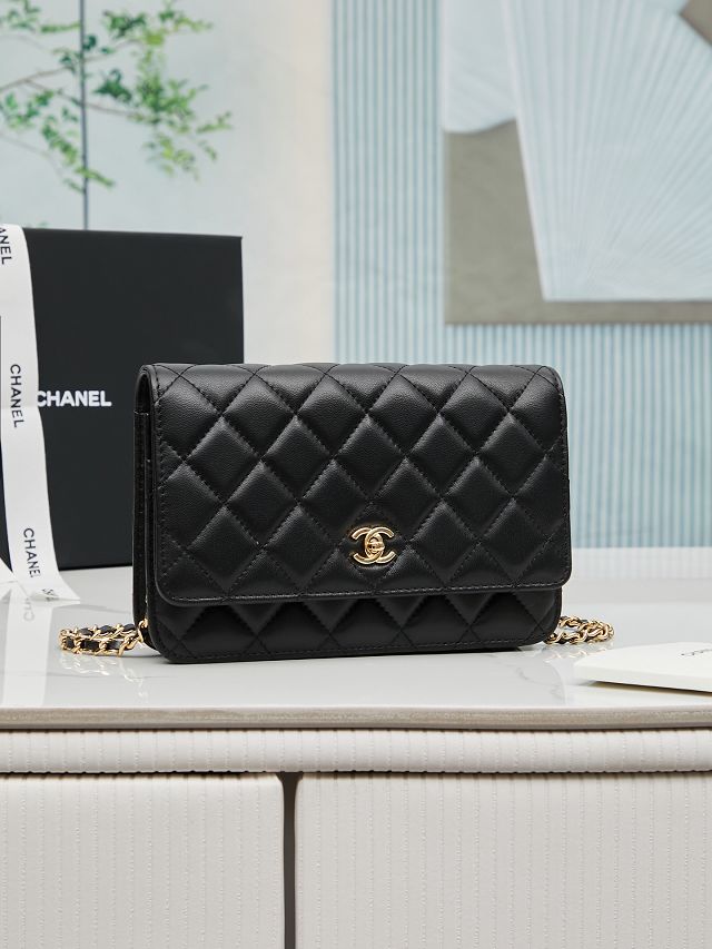 CC original lambskin wallet on chain AP4241 white