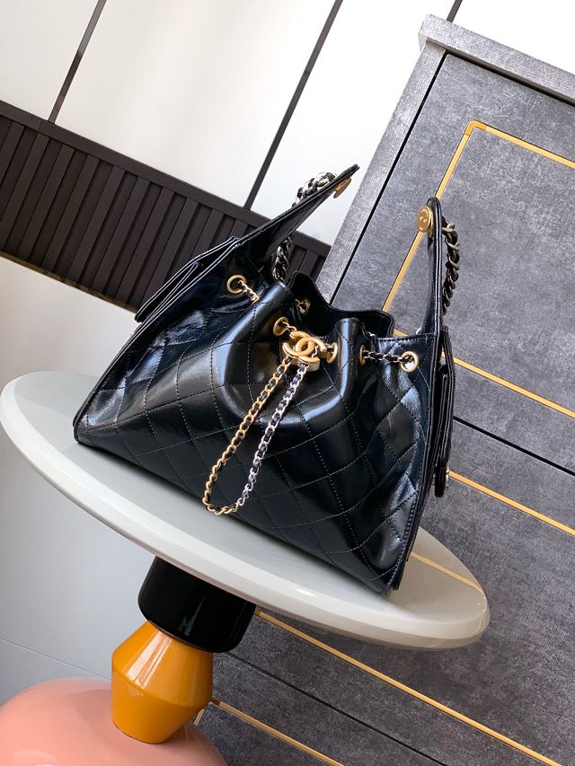 CC original shiny calfskin 25 small handbag AS5293 black