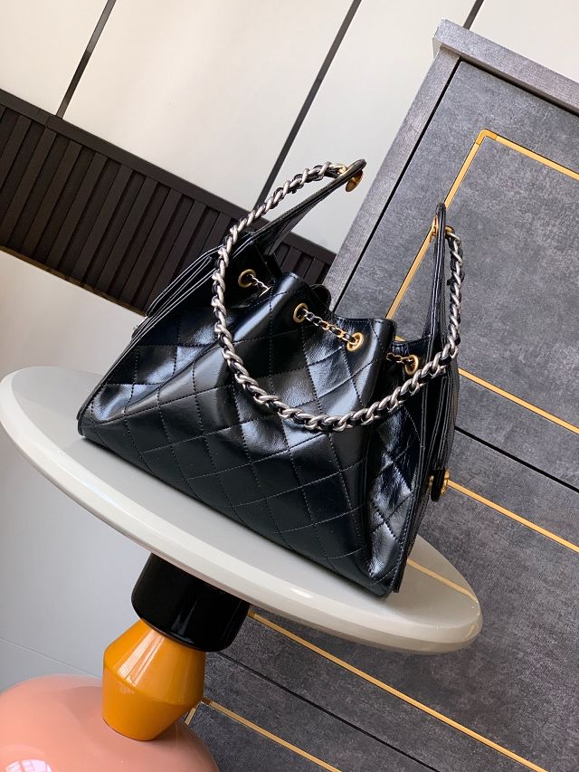 CC original shiny calfskin 25 small handbag AS5293 black