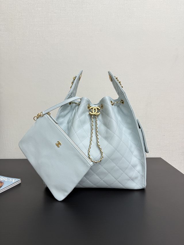 CC original grained calfskin 25 medium handbag AS5311 light blue
