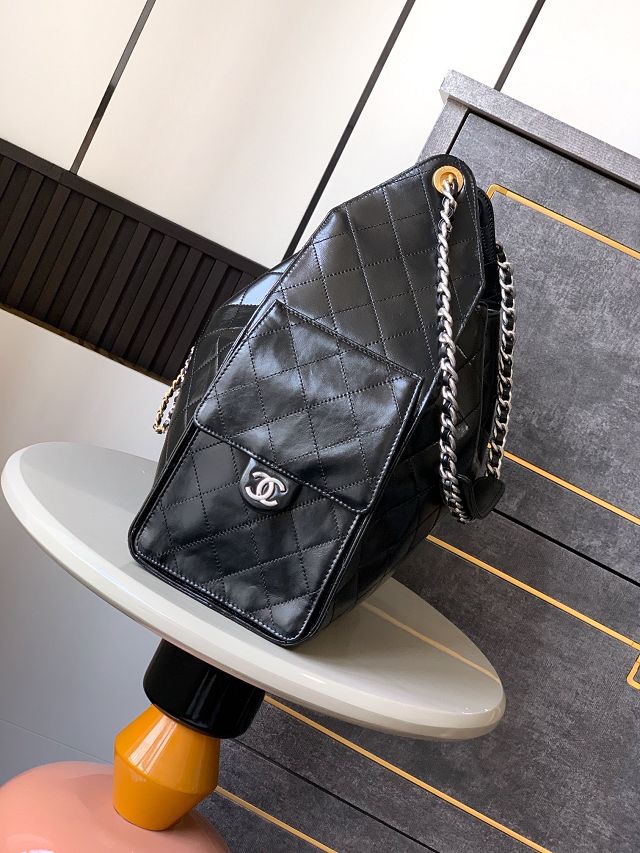 CC original shiny calfskin 25 medium handbag AS5311 black