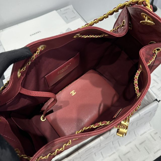 CC original grained calfskin 25 medium handbag AS5311 bordeaux