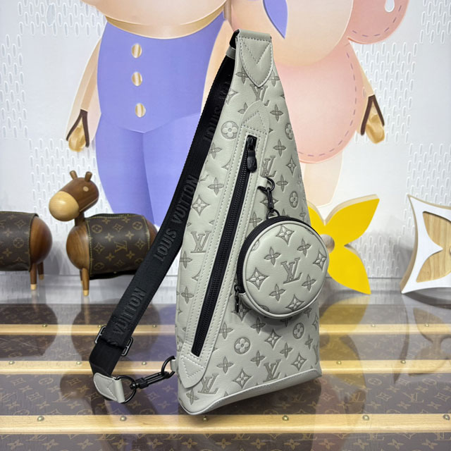 Louis vuitton original calfskin duo slingbag M14916 grey