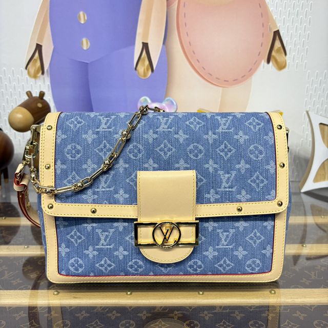 Louis vuitton original denim dauphine soft M13319 blue