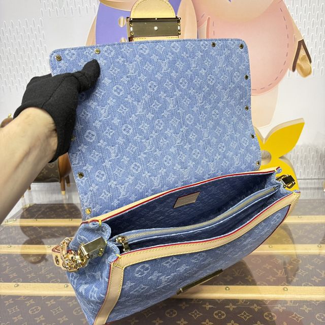 Louis vuitton original denim dauphine soft M13319 blue