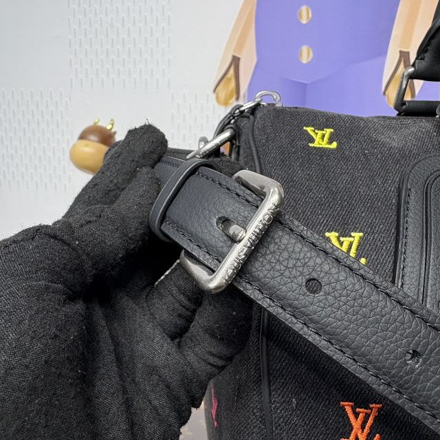 Louis vuitton original denim speedy 40 M14136 black