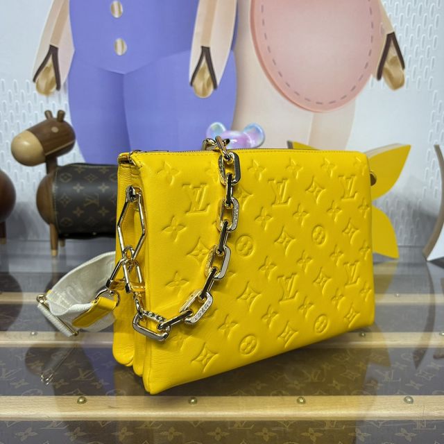 Louis vuitton original lambskin coussin pm bag M20738 yellow