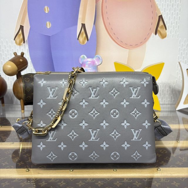 Louis vuitton original lambskin coussin pm bag M20771 grey