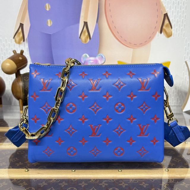 Louis vuitton original lambskin coussin pm bag M57790 blue