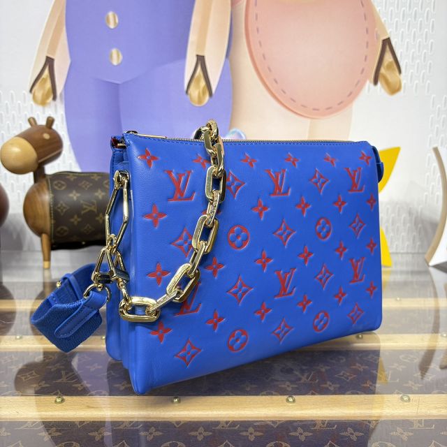 Louis vuitton original lambskin coussin pm bag M57790 blue