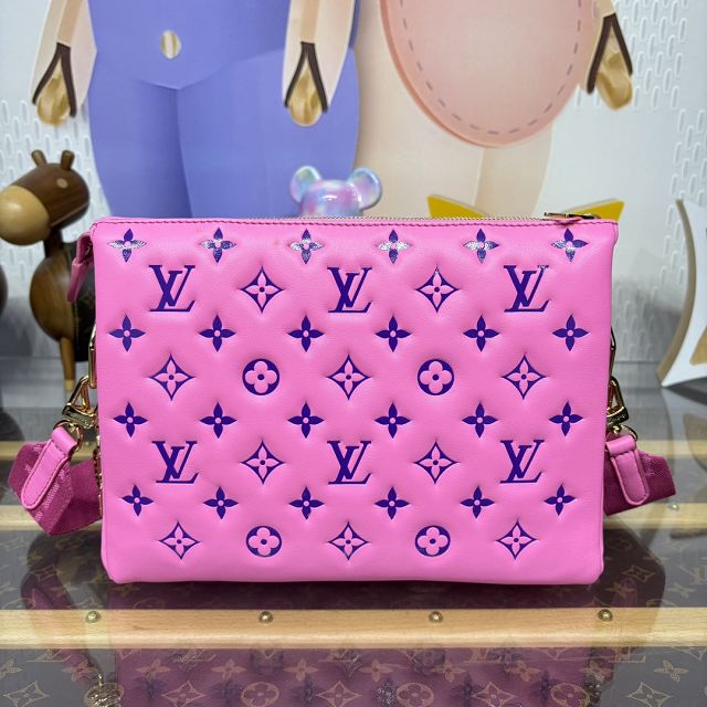 Louis vuitton original lambskin coussin pm bag M57790 rose red