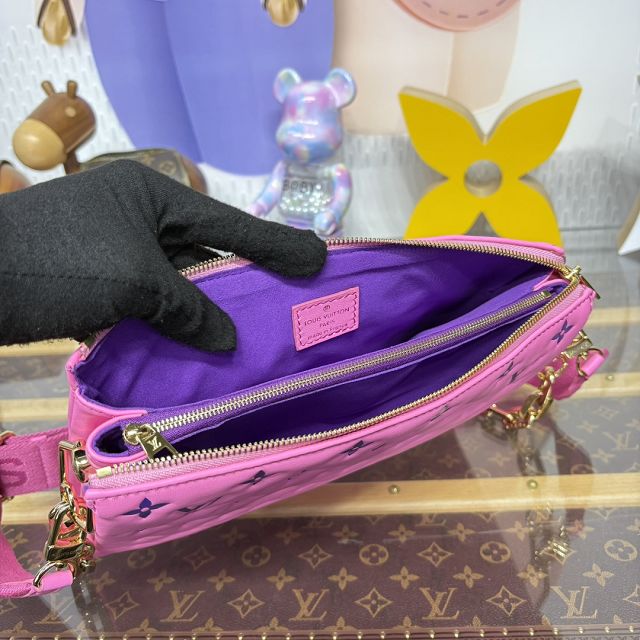 Louis vuitton original lambskin coussin pm bag M57790 rose red