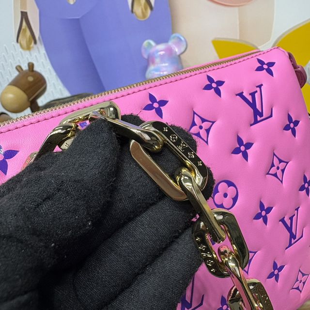 Louis vuitton original lambskin coussin pm bag M57790 rose red