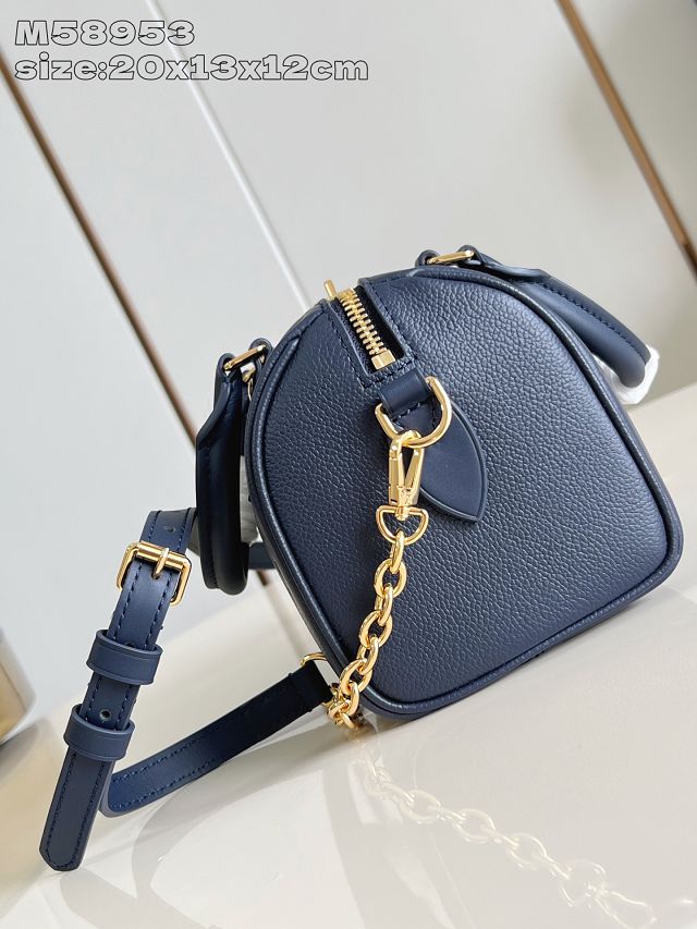 Louis vuitton original calfskin speedy 20 M58953 navy blue
